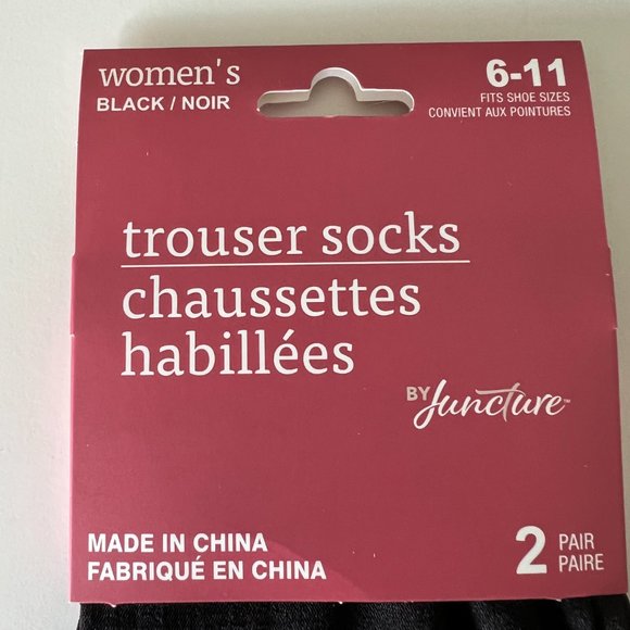JUNCTURE Women's 6 Pair Black Trouser Socks Size 6-11 Shoe - Picture 4 of 5